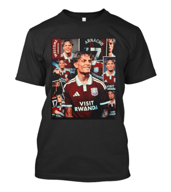 Visit Rwanda Garnacho Welcome Aston Villa 17 Collage T-Shirt