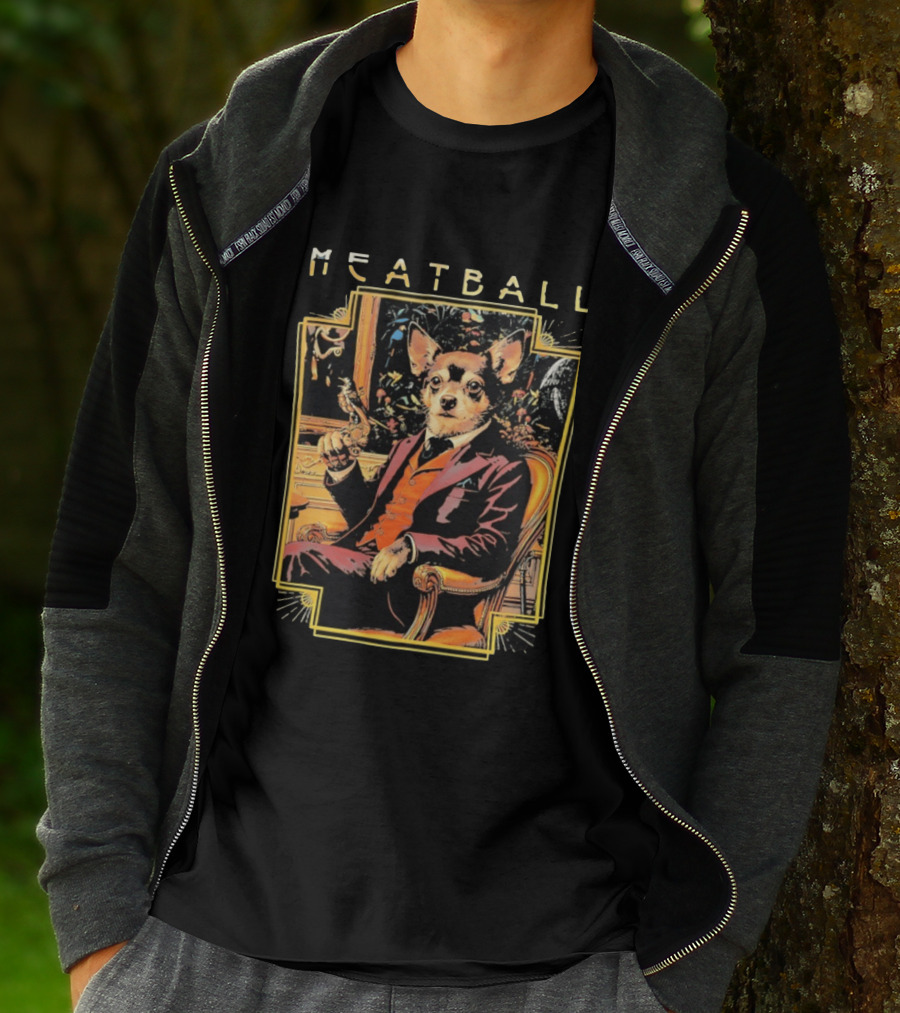 Meatball Chihuahua In Classic Suit Smoking Dapper T-Shirt