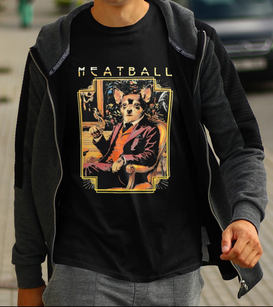 Meatball Chihuahua In Classic Suit Smoking Dapper T-Shirt