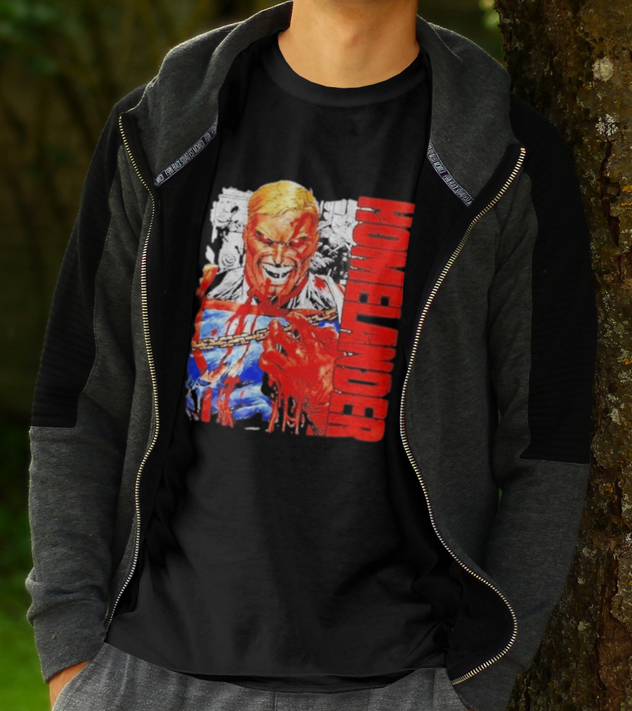 Homelander The Boys Superhero Cartoon Blood Splattered Image T-Shirt