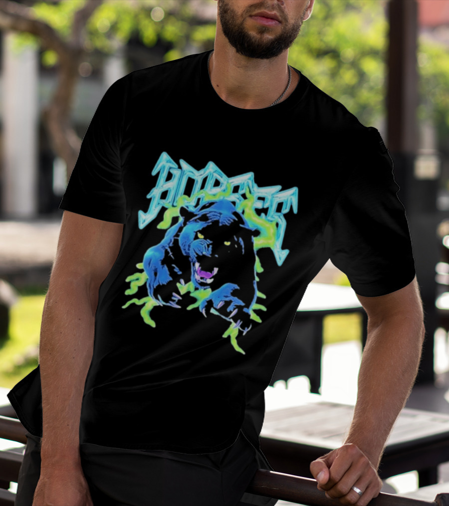 Horses Panther Lightning Metal Band Roar T-Shirt