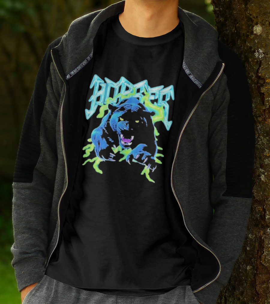 Horses Panther Lightning Metal Band Roar T-Shirt