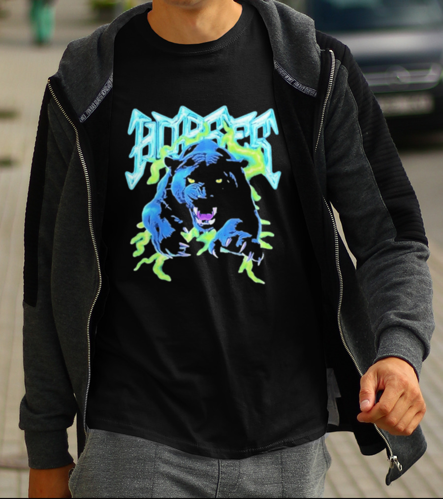 Horses Panther Lightning Metal Band Roar T-Shirt
