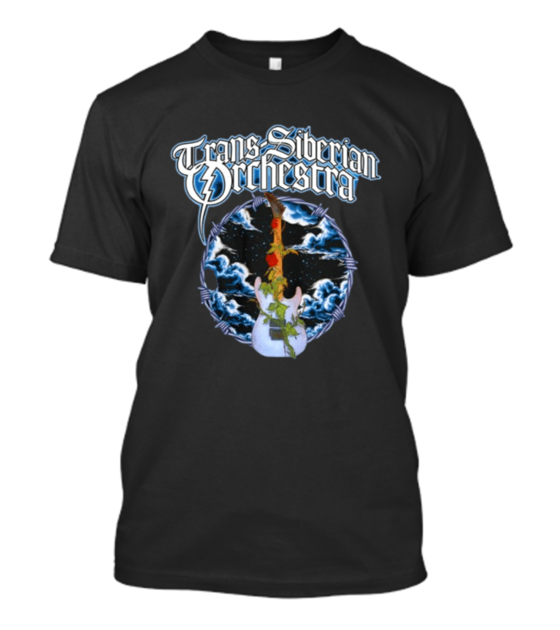 Trans Siberian Orchestra Cloud Guitar With Barbed Wire And Roses T-Shirt