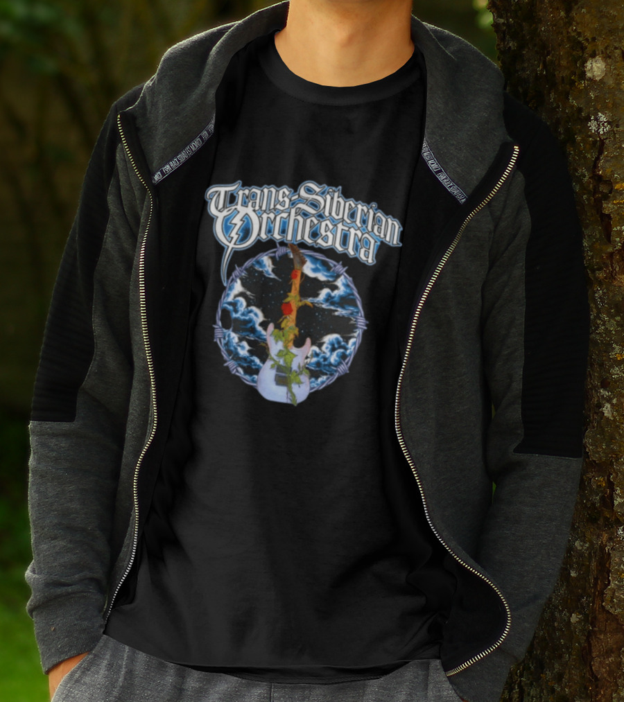Trans Siberian Orchestra Cloud Guitar With Barbed Wire And Roses T-Shirt