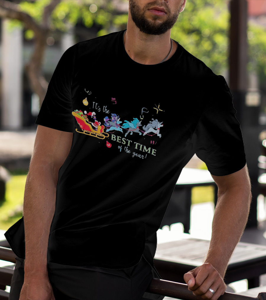 It's The Best Time Of The Year Christmas Unicorn Sleigh T-Shirt