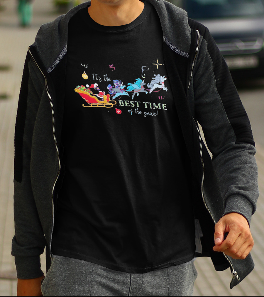 It's The Best Time Of The Year Christmas Unicorn Sleigh T-Shirt