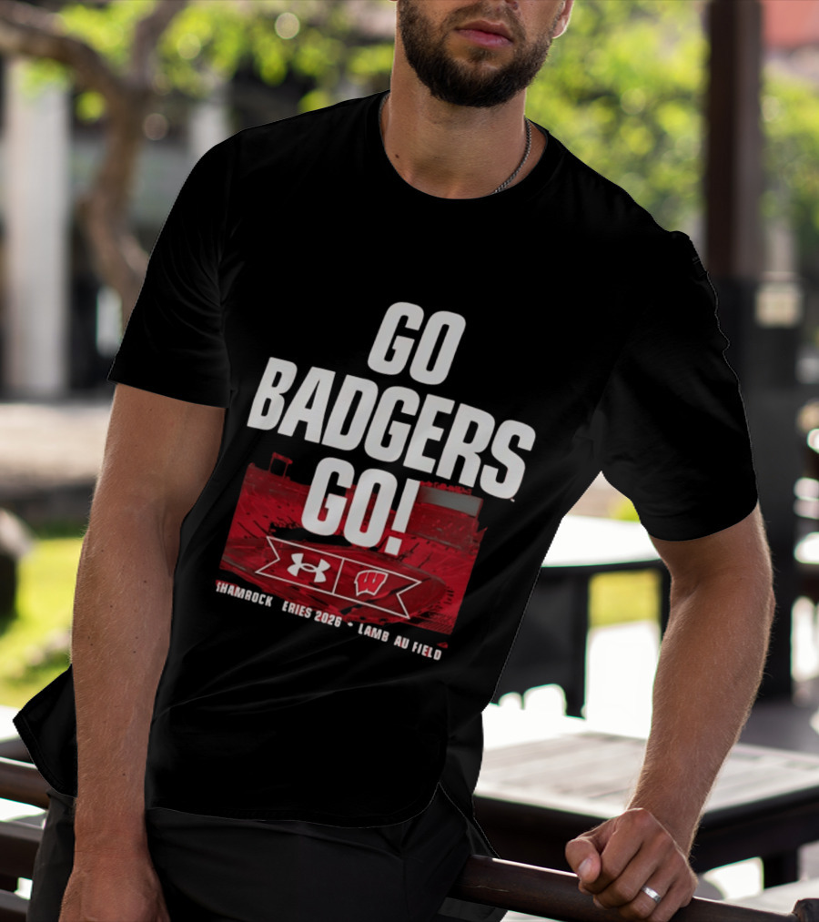 Wisconsin Badgers Go Badgers Go Shamrock Series 2026 Lambeau Field Under Armour T-Shirt
