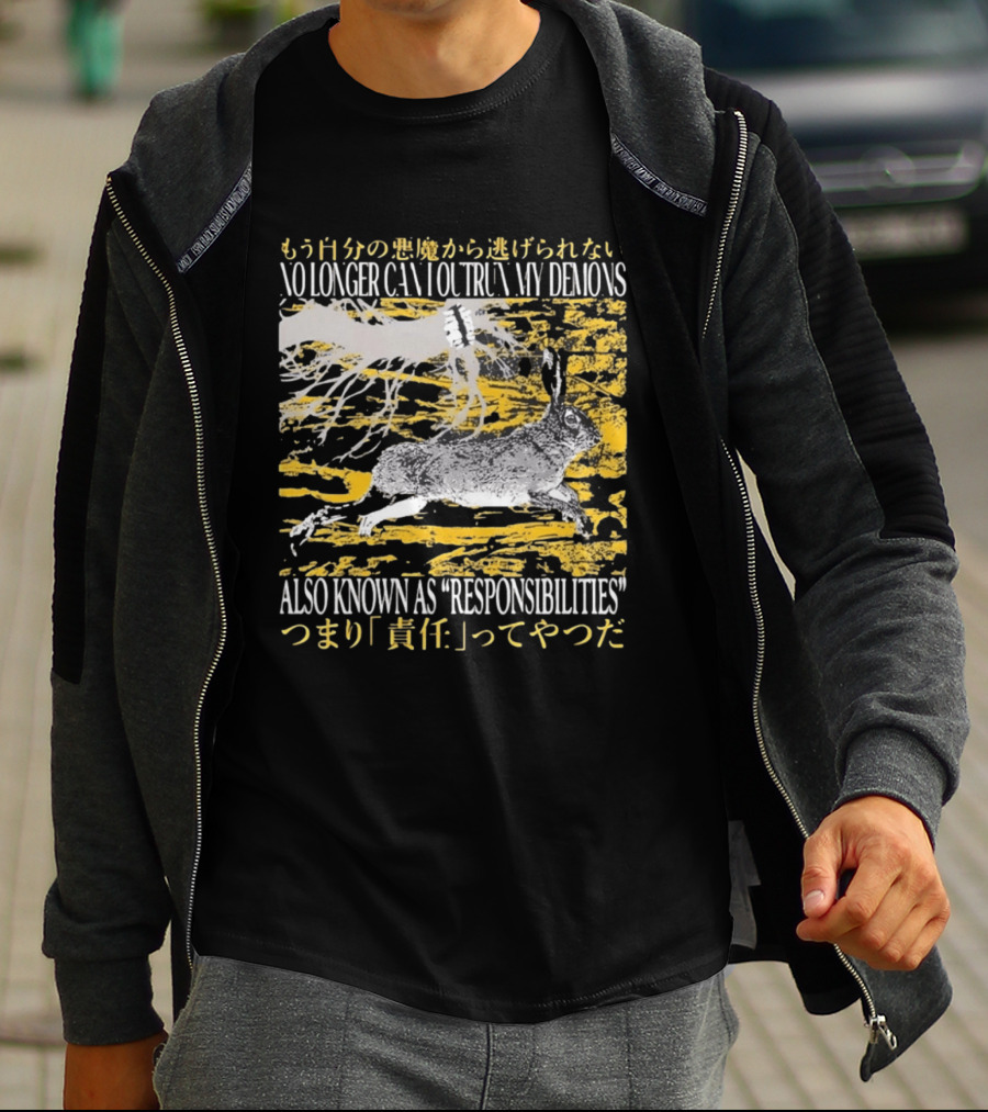 No Longer Can I Outrun My Demons Also Known As Responsibilities T-Shirt