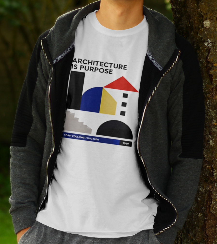 Architecture Is Purpose Form Follows Function 1919 Bauhaus Geometric Shapes T-Shirt