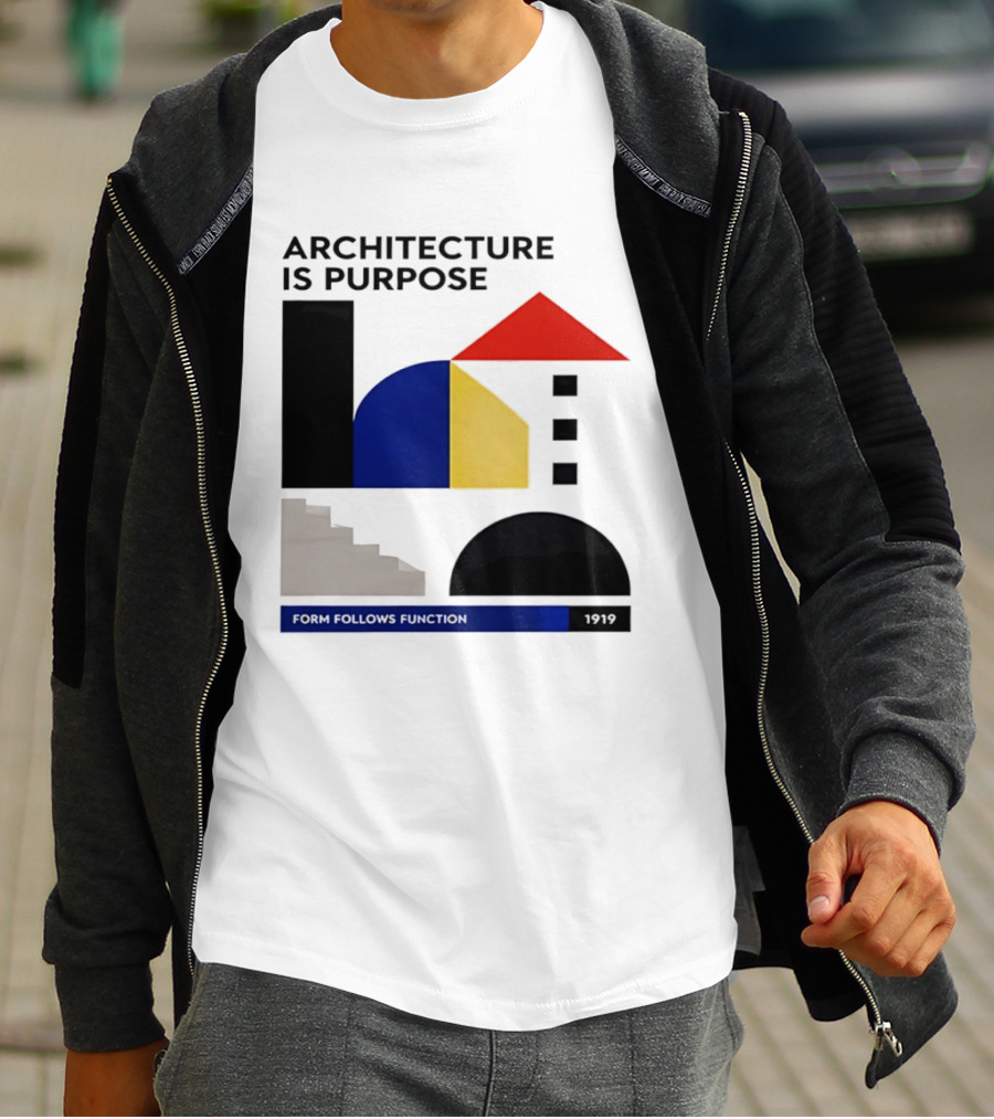 Architecture Is Purpose Form Follows Function 1919 Bauhaus Geometric Shapes T-Shirt