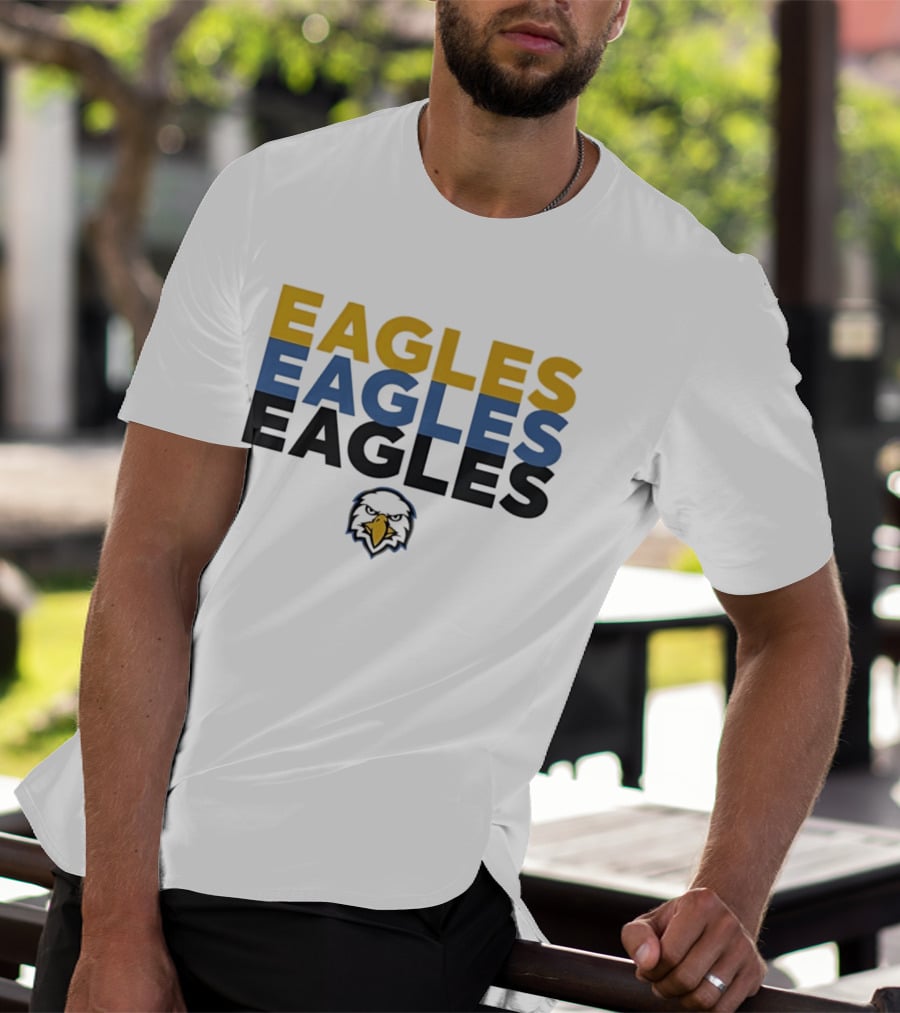 Eagles Triple Stack With Bold Yellow Blue And Black Team T-Shirt