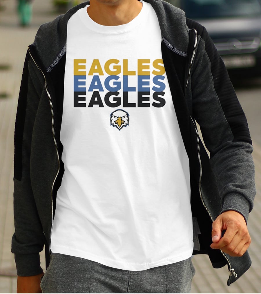 Eagles Triple Stack With Bold Yellow Blue And Black Team T-Shirt