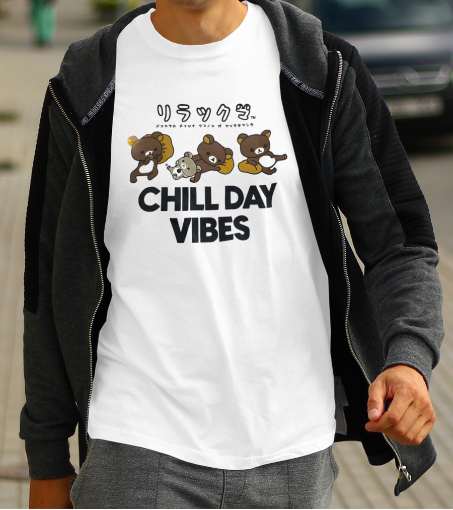 Rilakkuma Chill Day Vibes San X Kawaii Relaxing Bear Japanese T-Shirt