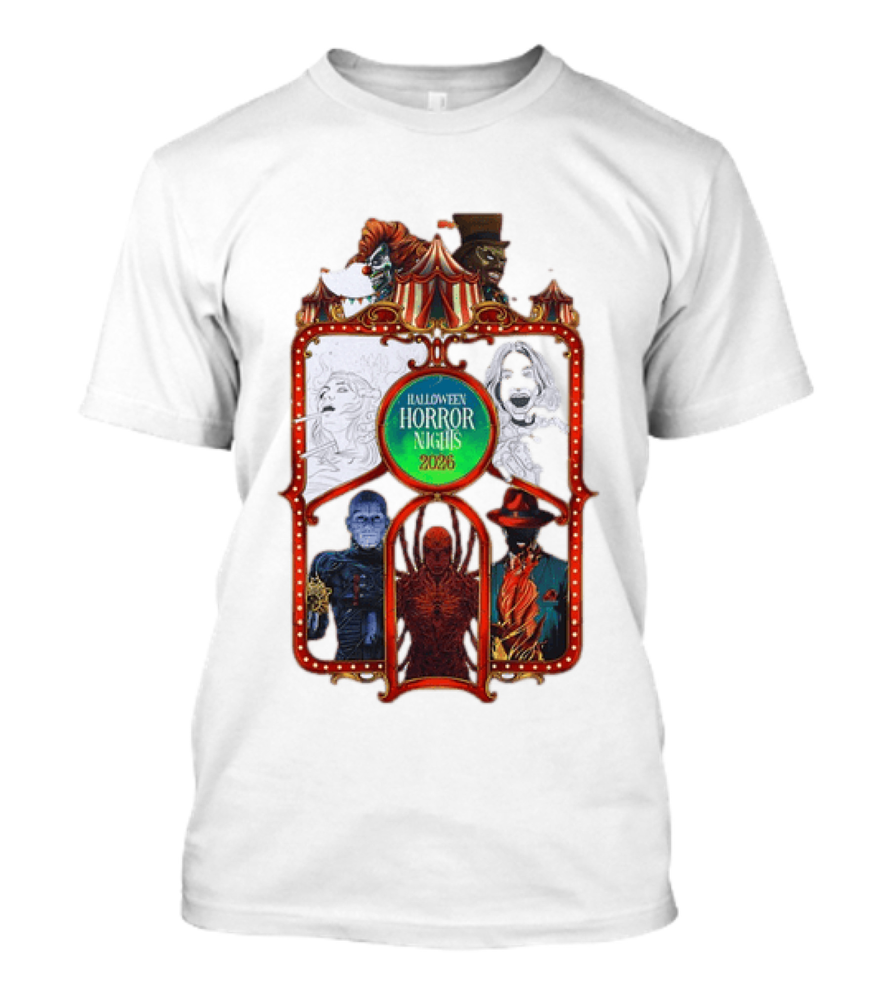 Halloween Horror Nights 2026 Universal Studios Characters Carnival T-Shirt