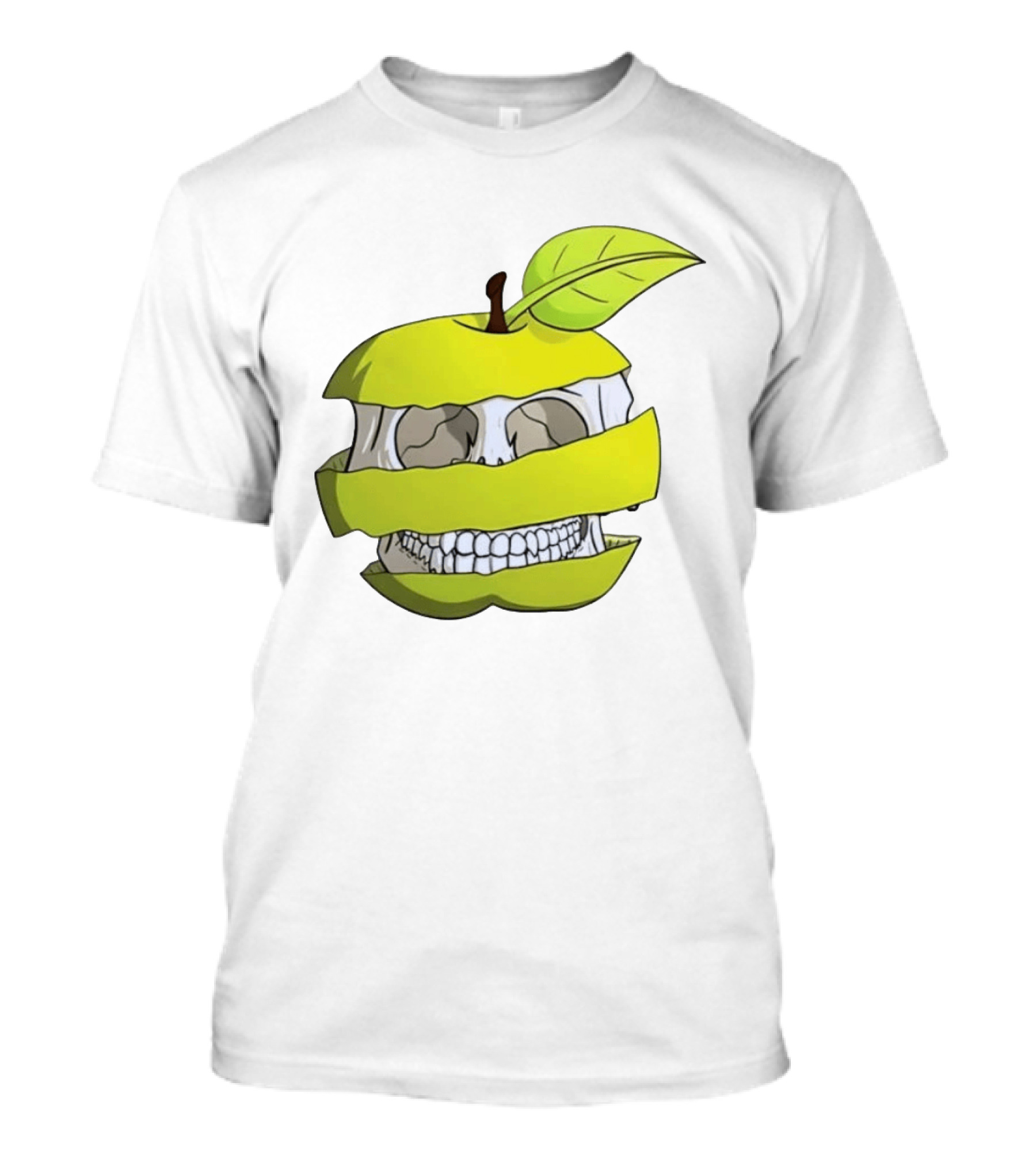 Skull Apple Forbidden Fruit Creative Slice T-Shirt