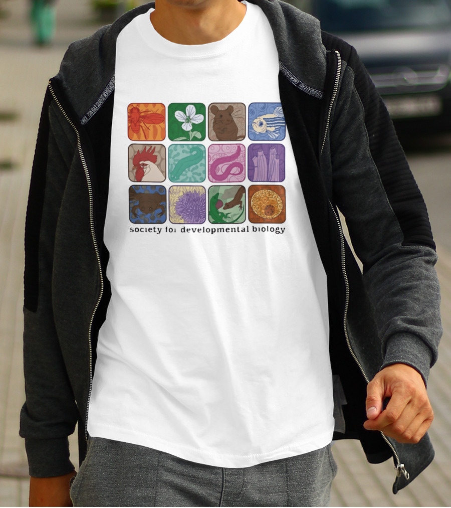 Society For Developmental Biology Organism Insect Flower Rodent Fish Chicken Worm Frog Cells T-Shirt