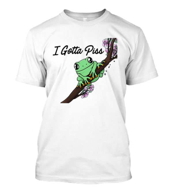 I Gotta Piss Frog On Branch With Flowers T-Shirt