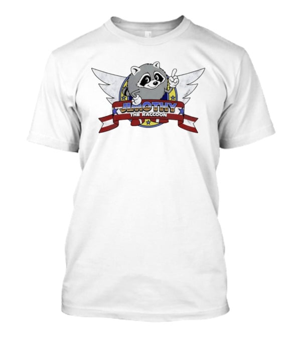 Jimothy The Raccoon Stars And Stripes Winged T-Shirt
