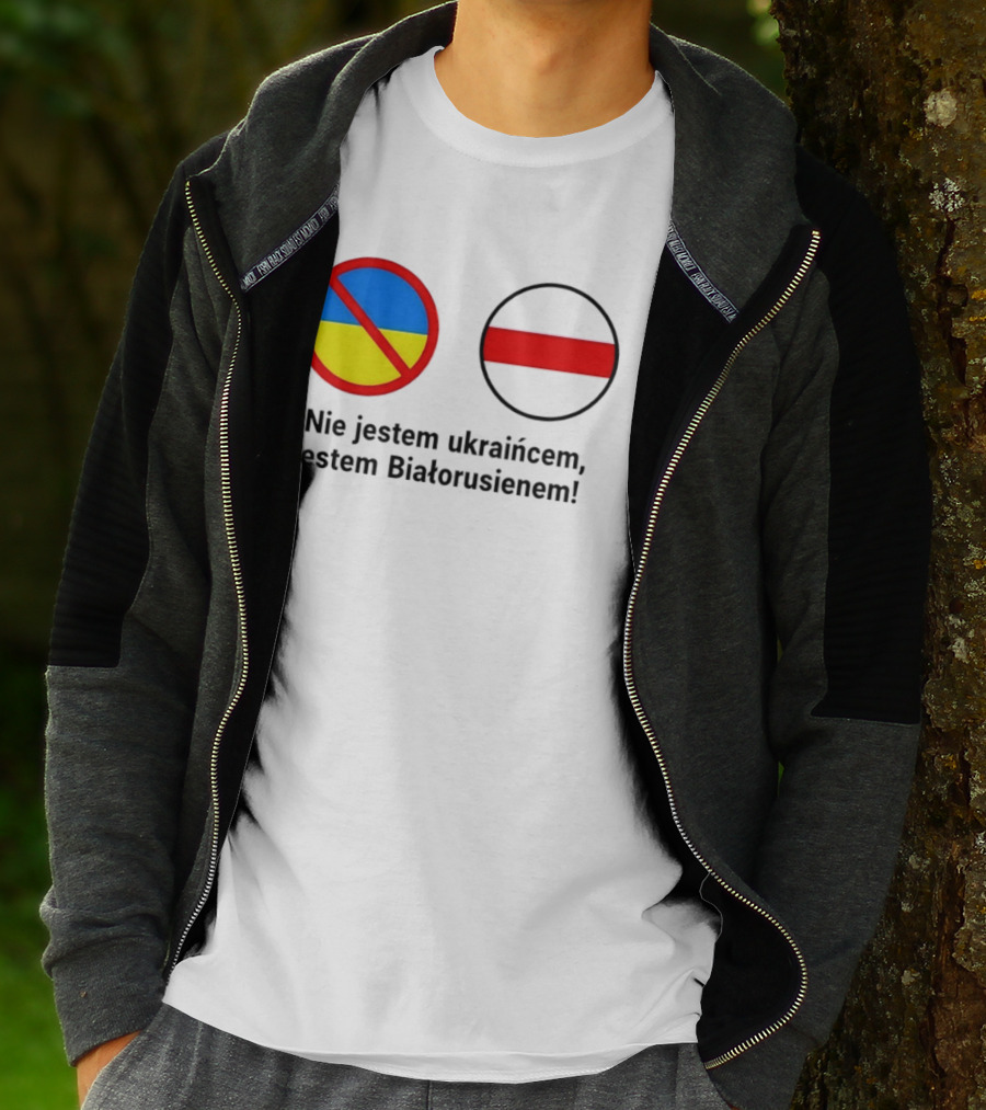 Nie Jestem Ukraińcem Jestem Białorusienem Symbol Z Flagi T-Shirt