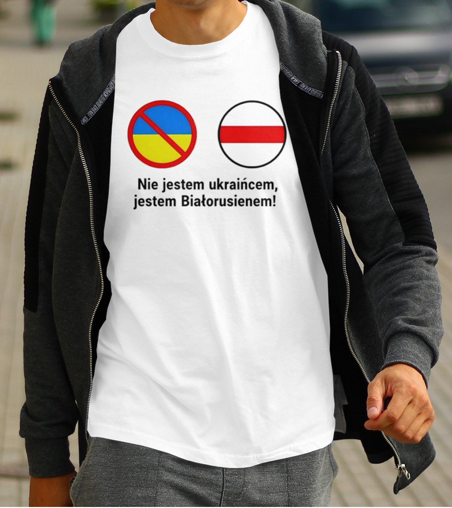 Nie Jestem Ukraińcem Jestem Białorusienem Symbol Z Flagi T-Shirt