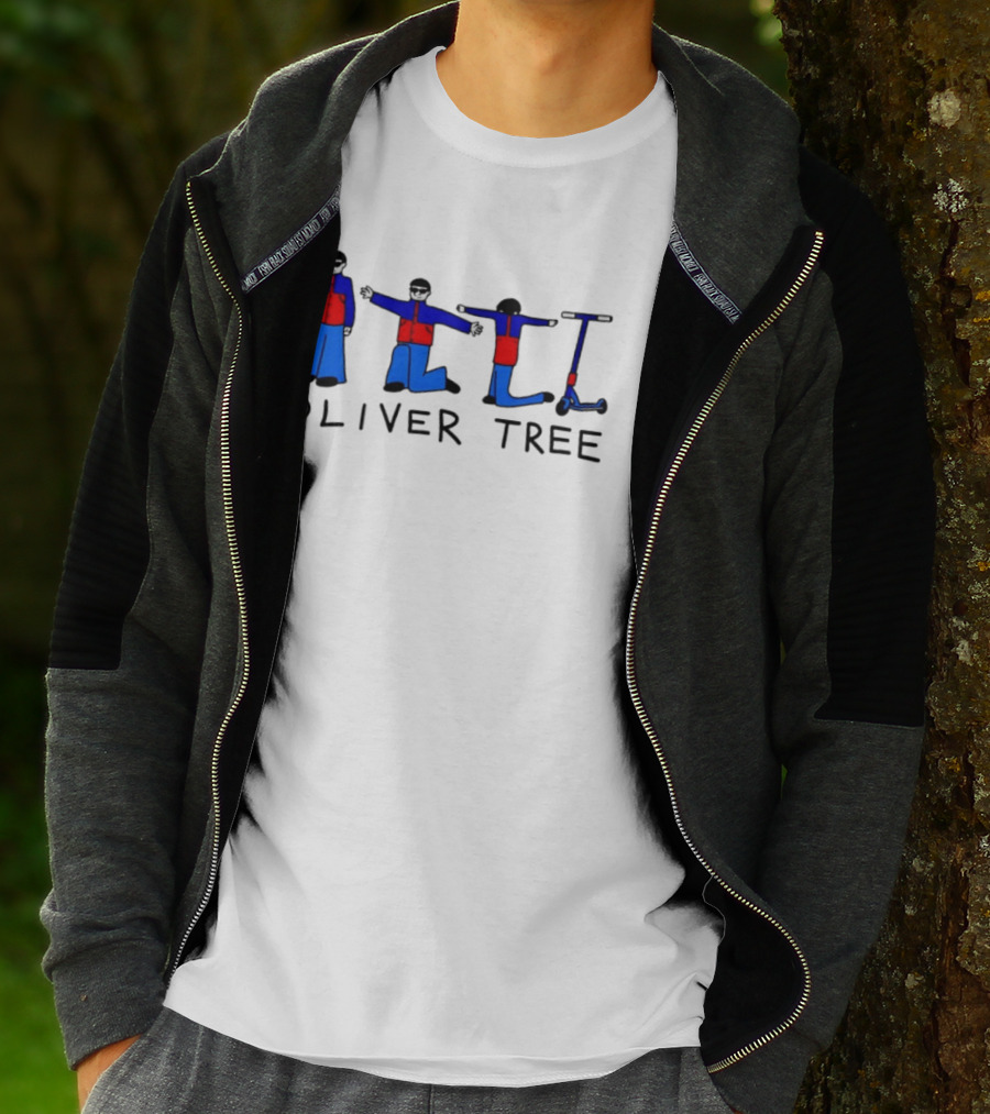 Oliver Tree Cartoon Characters With Scooter Pose T-Shirt