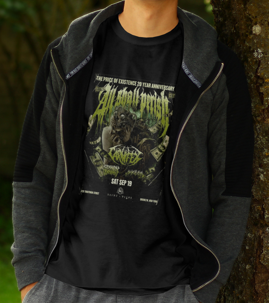 The Price Of Existence 20 Year Anniversary All Shall Perish Sat Sep 19 Brooklyn Saint Vitus T-Shirt