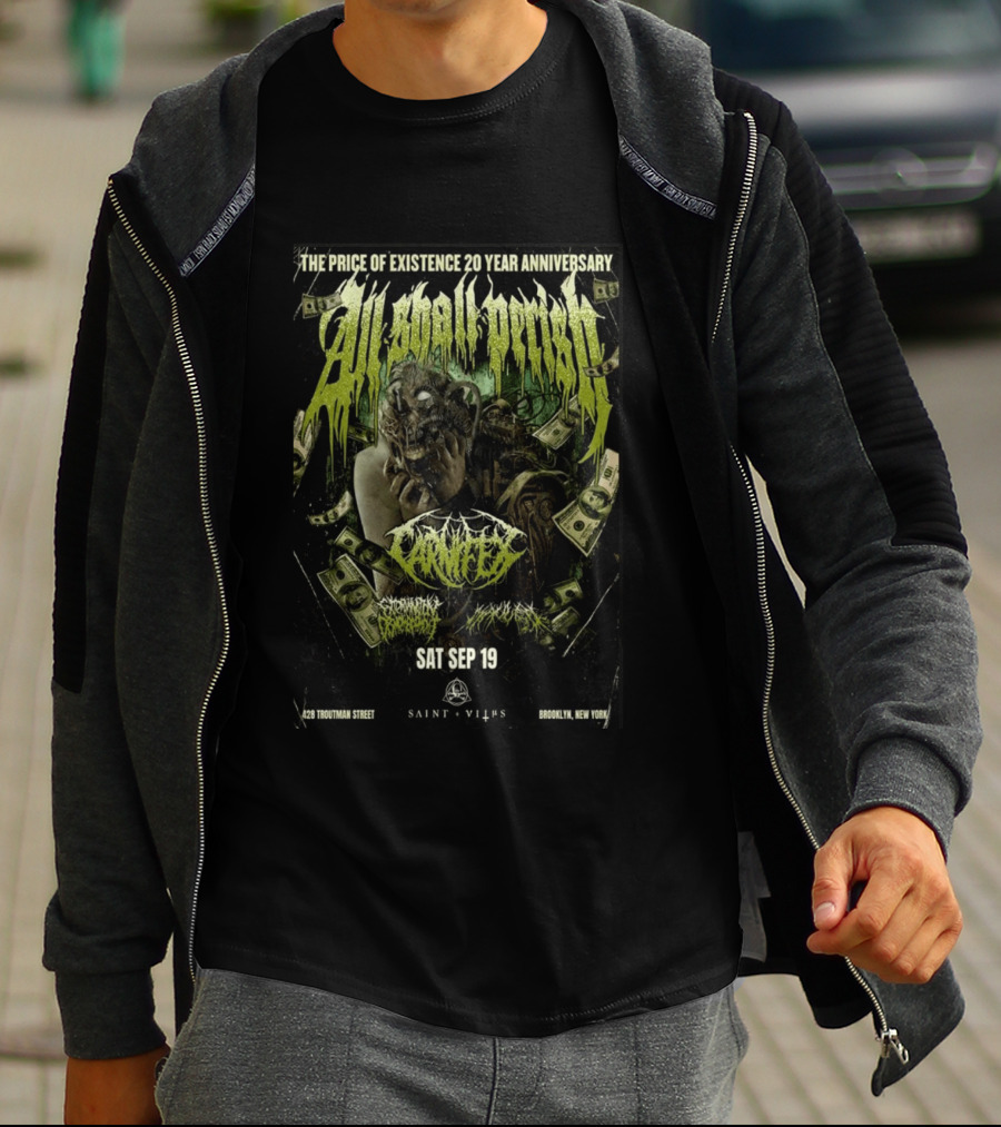 The Price Of Existence 20 Year Anniversary All Shall Perish Sat Sep 19 Brooklyn Saint Vitus T-Shirt