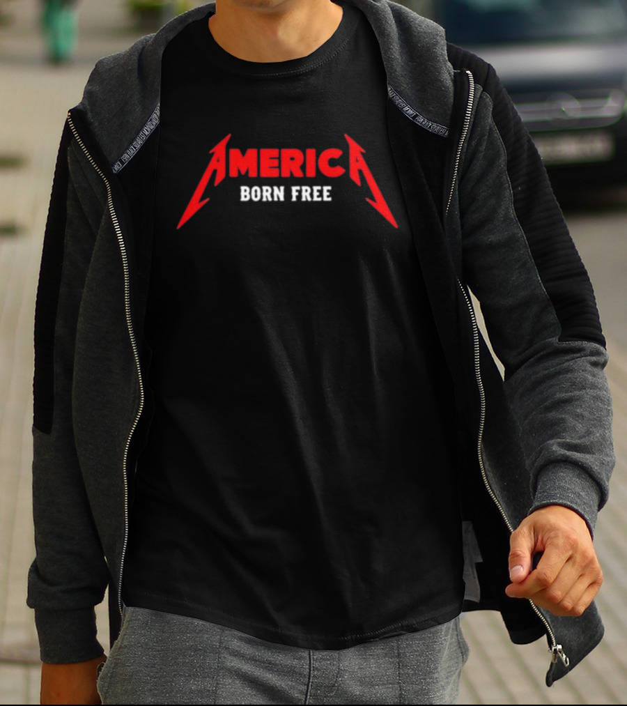 America Born Free Metallica Style Heavy Metal T-Shirt