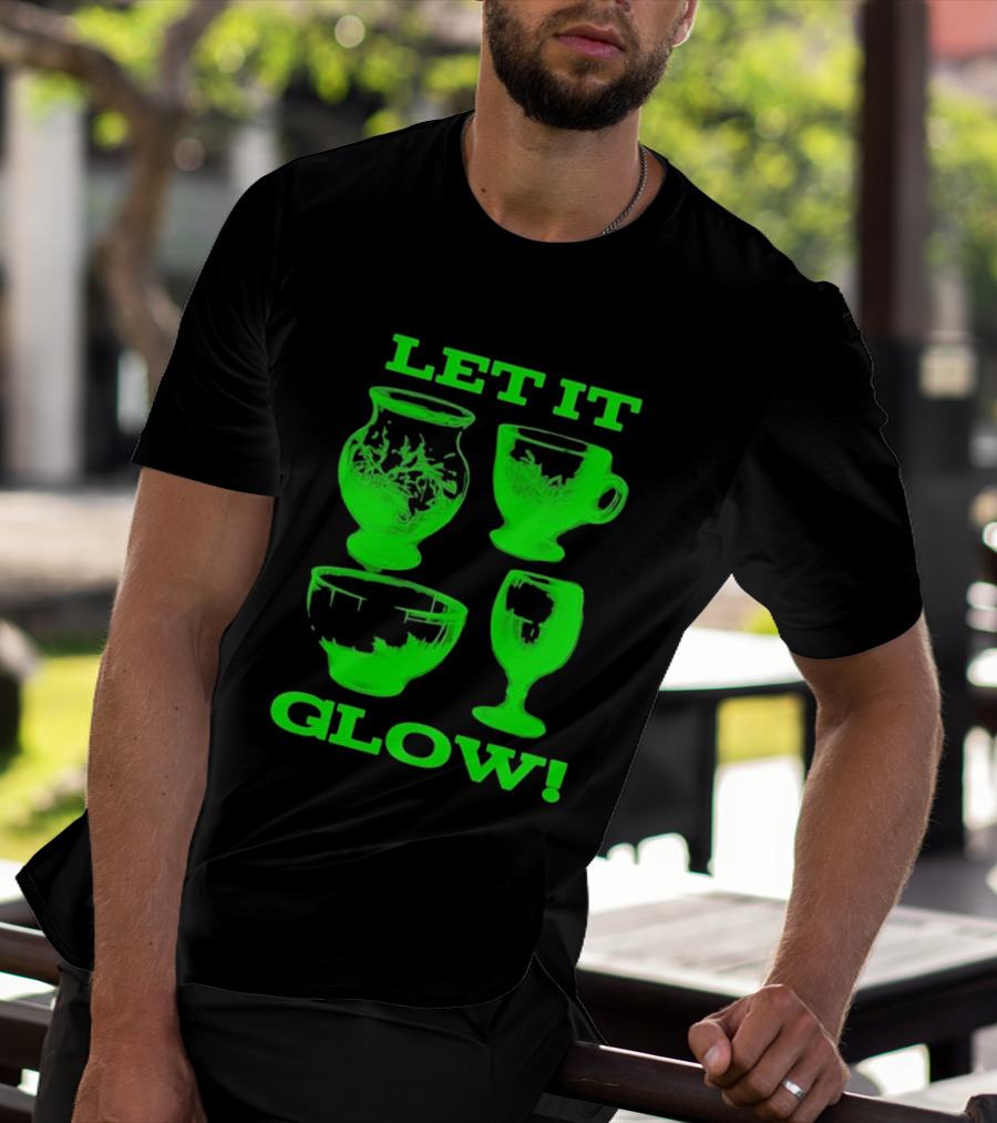 Let It Glow Uranium Glassware Vaseline Glass Vintage Collectors Neon Green T-Shirt