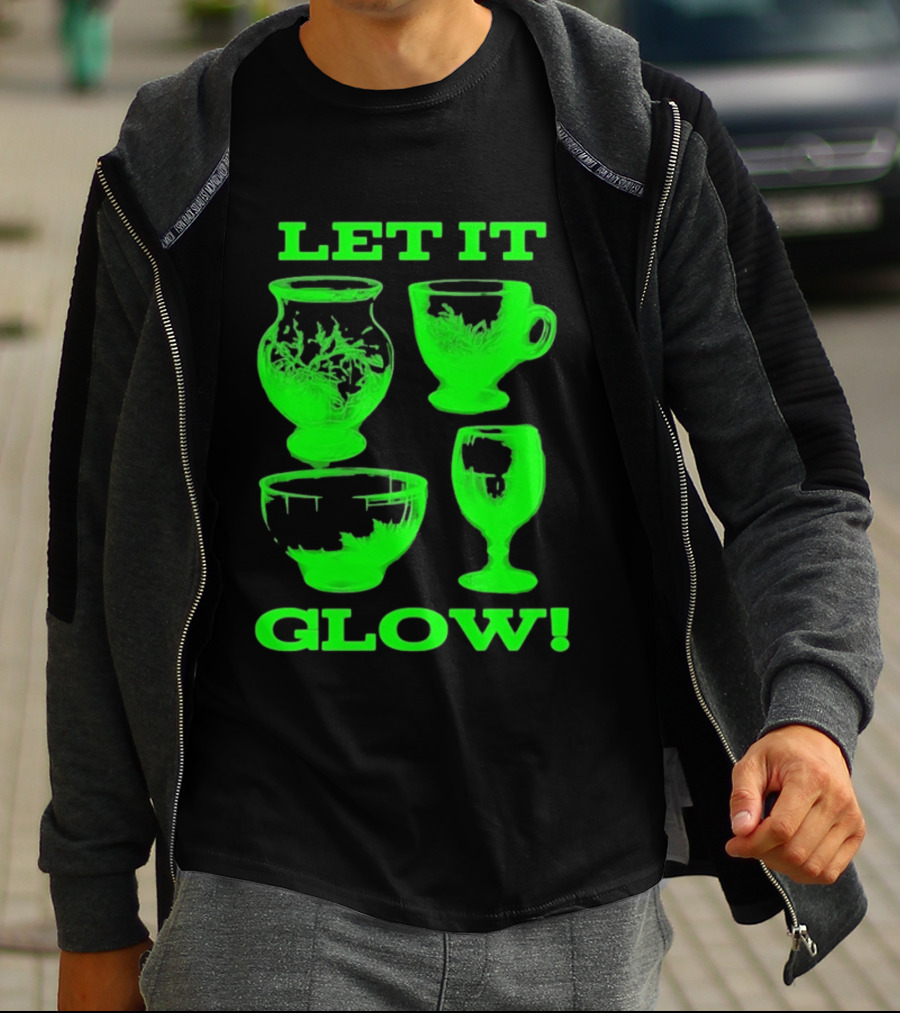 Let It Glow Uranium Glassware Vaseline Glass Vintage Collectors Neon Green T-Shirt
