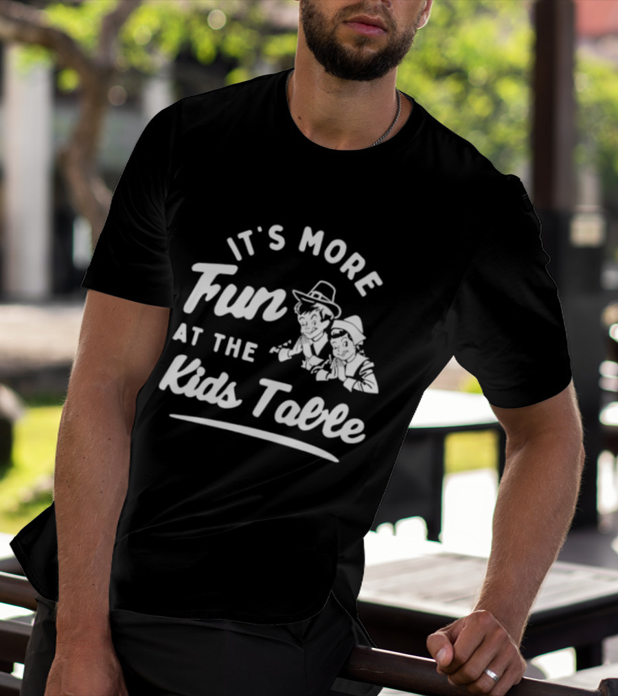 It's More Fun At The Kids Table Little Pilgrim Children Thanksgiving T-Shirt