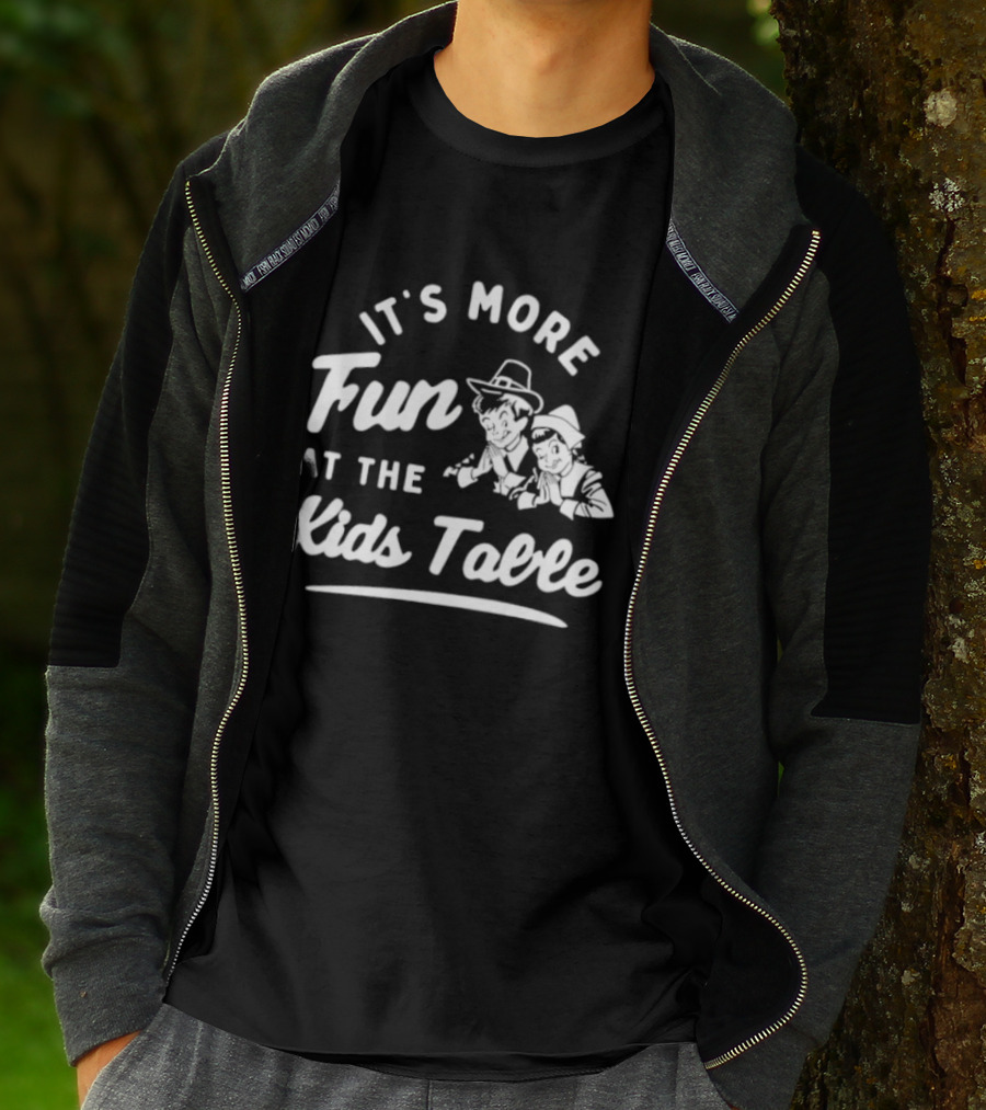 It's More Fun At The Kids Table Little Pilgrim Children Thanksgiving T-Shirt