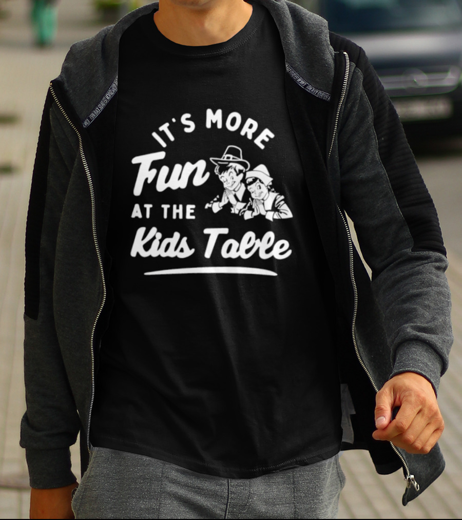 It's More Fun At The Kids Table Little Pilgrim Children Thanksgiving T-Shirt