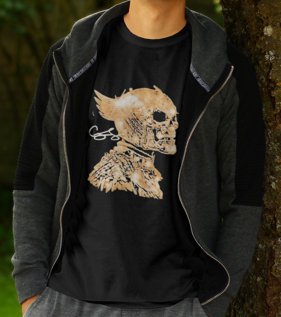 Chris Brown Gold Skull Breezy Wings And Feathers T-Shirt
