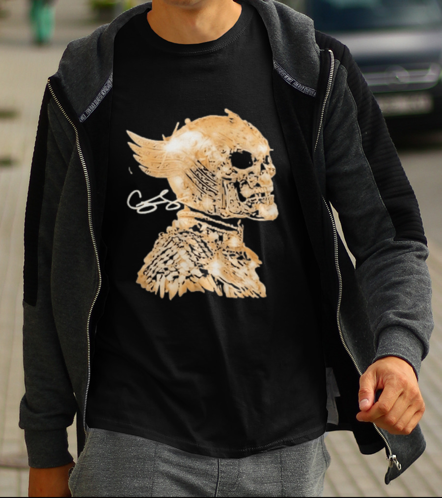 Chris Brown Gold Skull Breezy Wings And Feathers T-Shirt