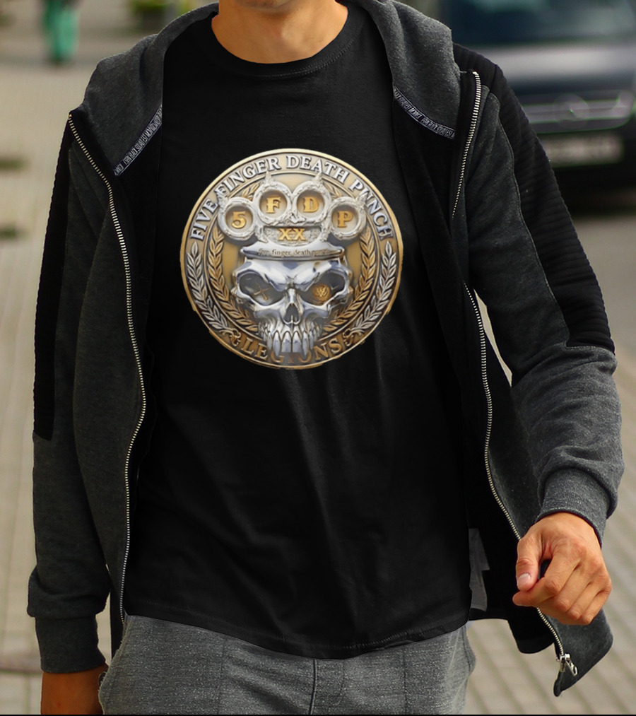 Five Finger Death Punch Skull Knuckles Emblem XX Legions T-Shirt