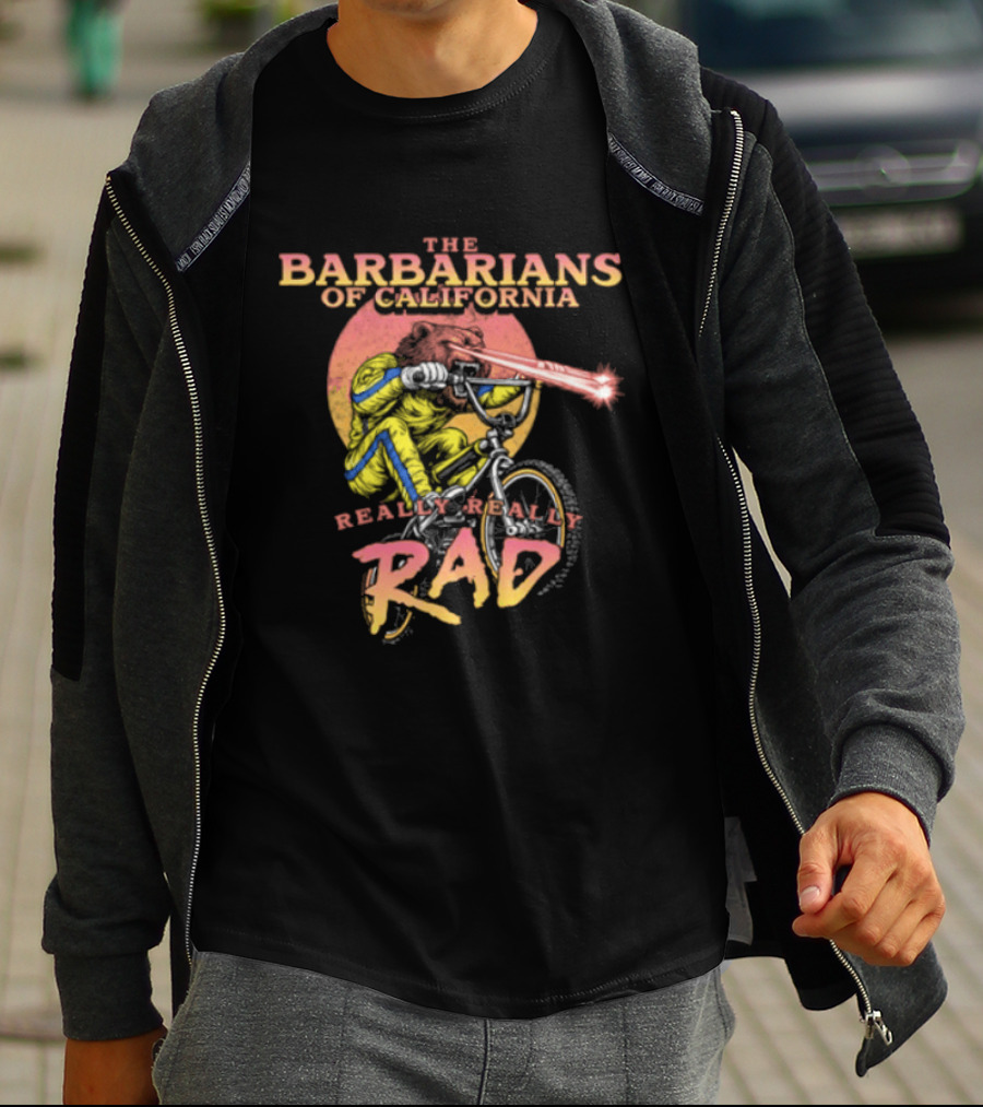 The Barbarians Of California Really Really Rad Cyclist Sunset Retro Vibes T-Shirt
