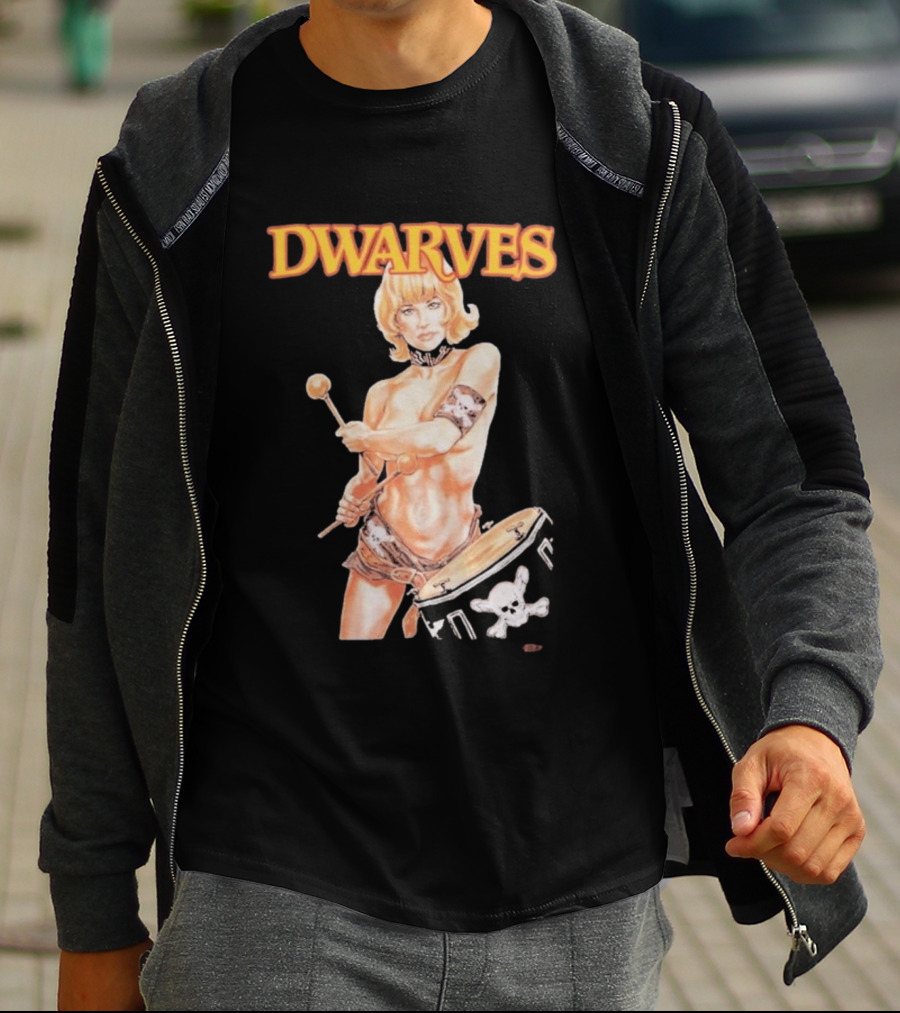 Dwarves Drummer Girl Fantasy T-Shirt