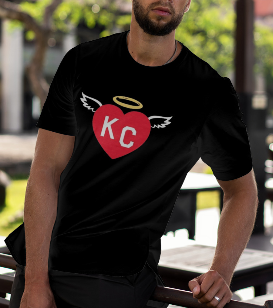 Kansas City Chiefs KC Heart Wings Halo T-Shirt