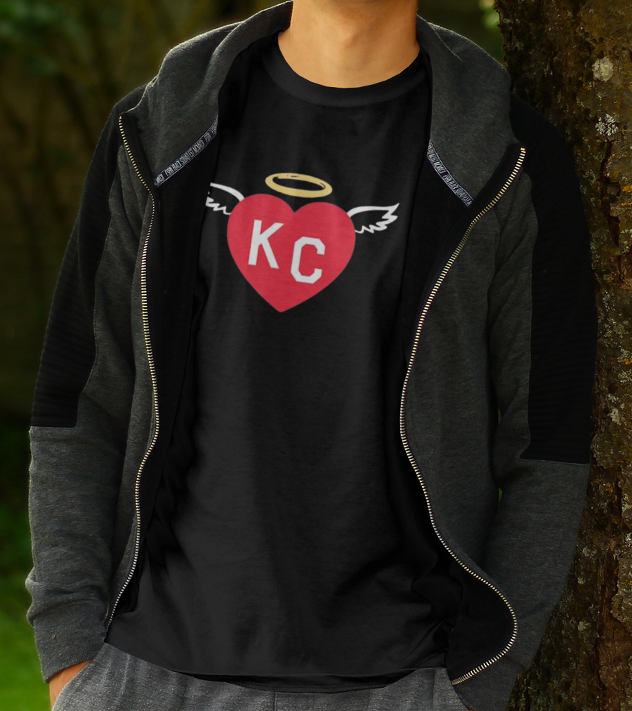 Kansas City Chiefs KC Heart Wings Halo T-Shirt