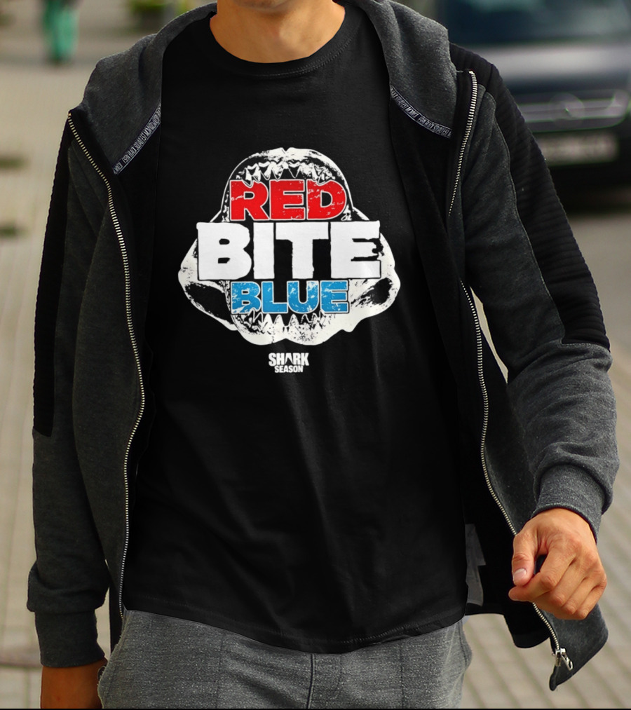 Red Bite Blue Shark Season Ocean Marine Life T-Shirt