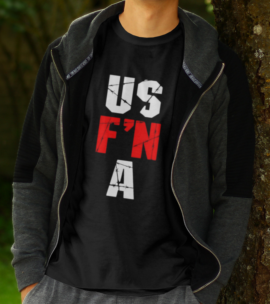 United States US F N A Barbed Wire T-Shirt