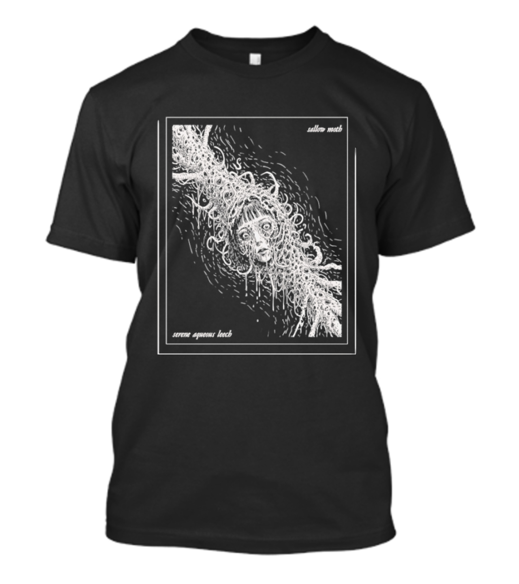 Sallow Moth Serene Aqueous Leech Surreal Horror Waveform T-Shirt