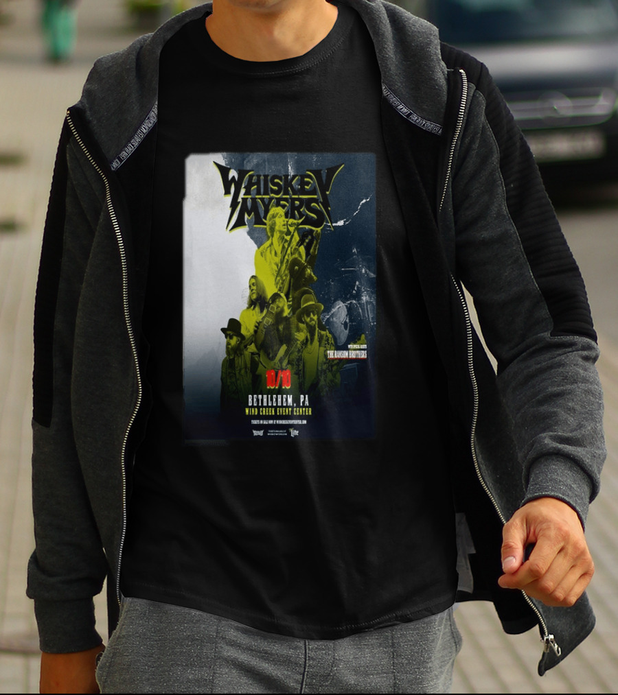 Whiskey Myers Bethlehem PA Concert October 10 2026 Wind Creek Event Center Featuring The Allman Betts Band T-Shirt