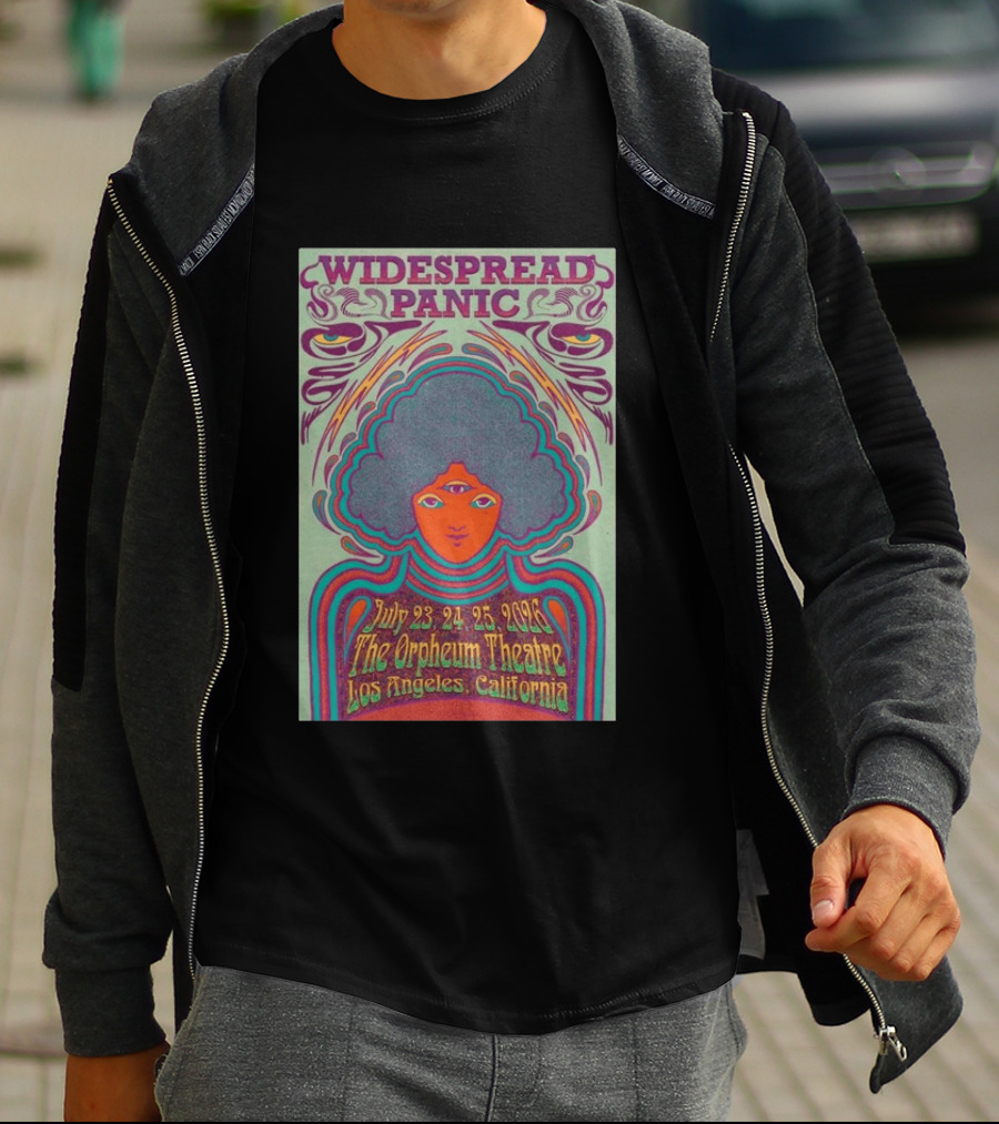 Widespread Panic Orpheum Theatre Los Angeles July 23 25 2026 Psychedelic T-Shirt