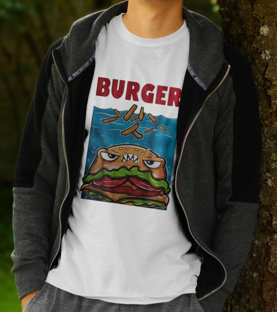 Angry Burger With Fries Burger T-Shirt