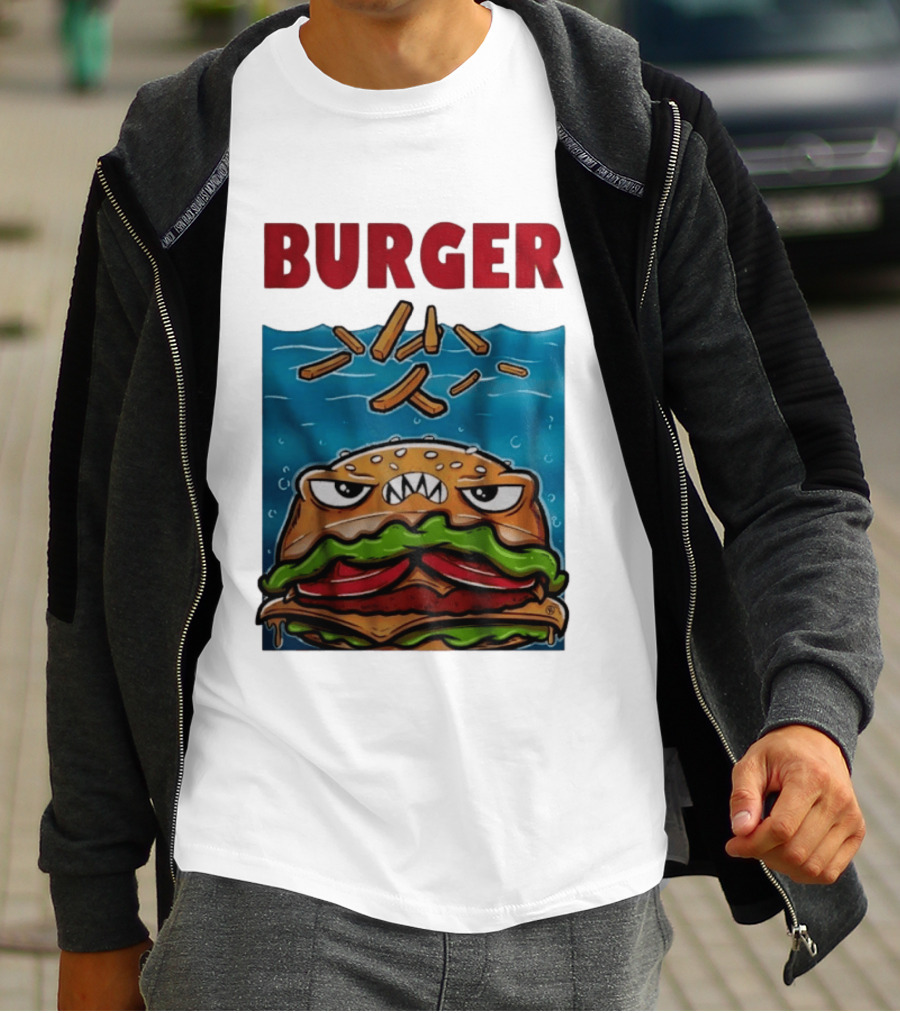 Angry Burger With Fries Burger T-Shirt