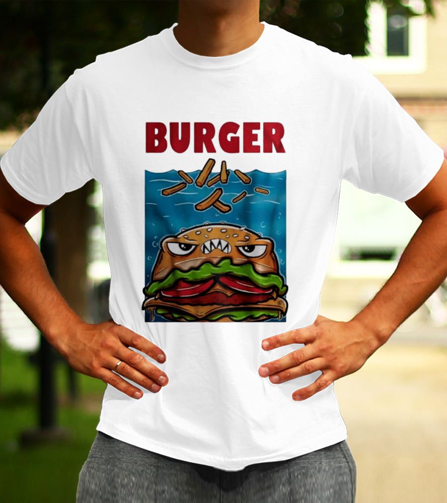 Angry Burger With Fries Burger T-Shirt