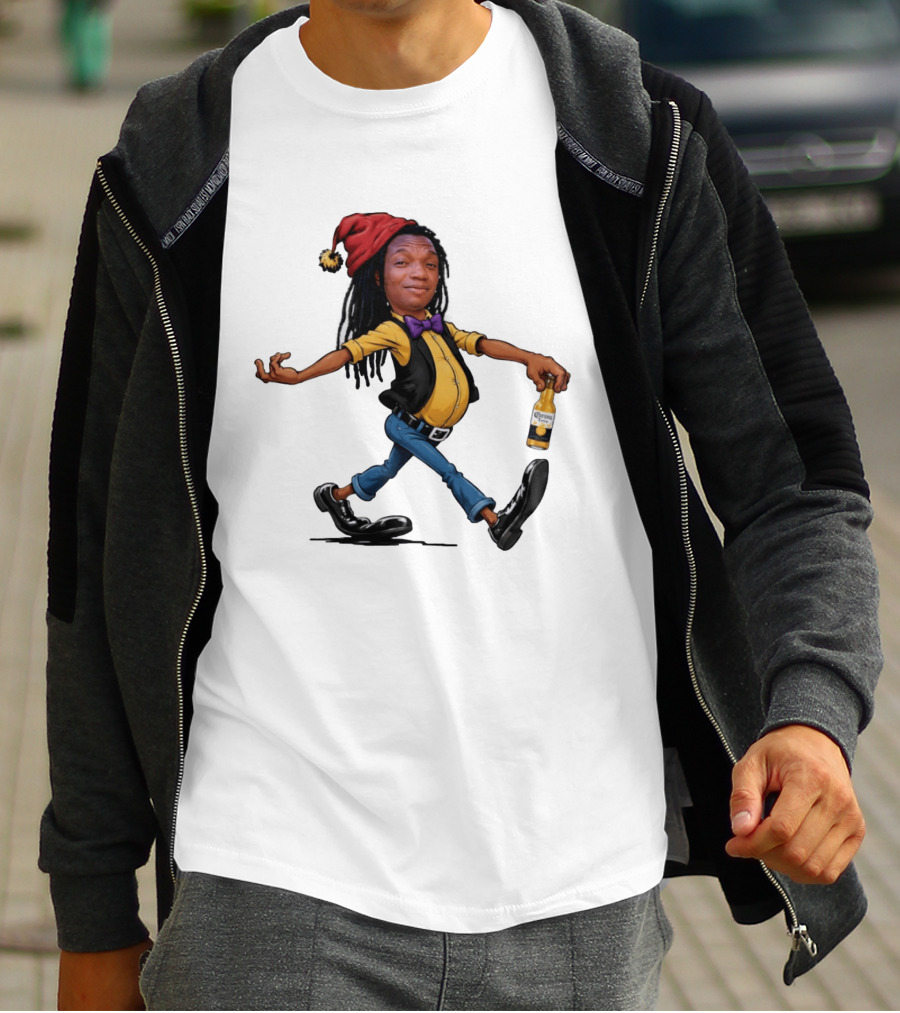 Caricature Man With Dreadlocks Holding Corona Extra Beer T-Shirt